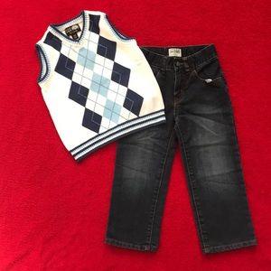 Children Place Vest & Kenneth Reaction Jeans 3T